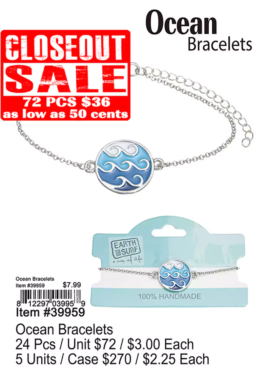 Ocean Bracelets - Closeout 72 Pcs.